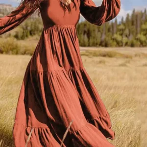 Robe couleur cuivre chic