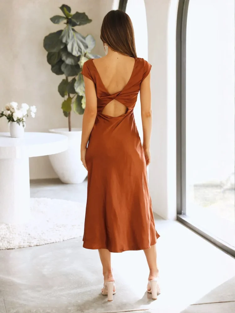 Robe cuivrée mi-longue – Image 4