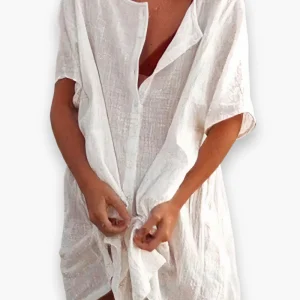 Tunique fluide col fendu pour femme | Ample et respirante