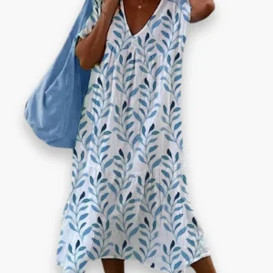 Robe midi imprimée pour femme | Ample et légère