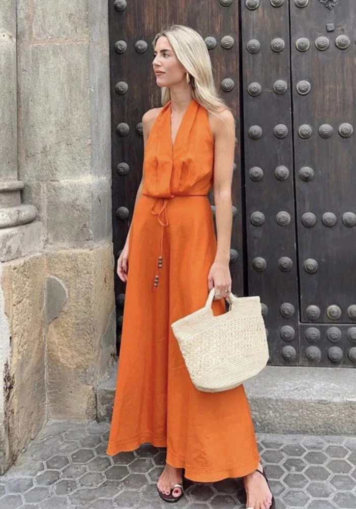 Robe orange brûlé terracotta