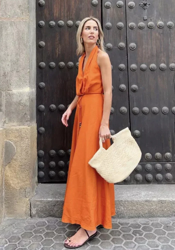 Robe orange brûlé terracotta – Image 3