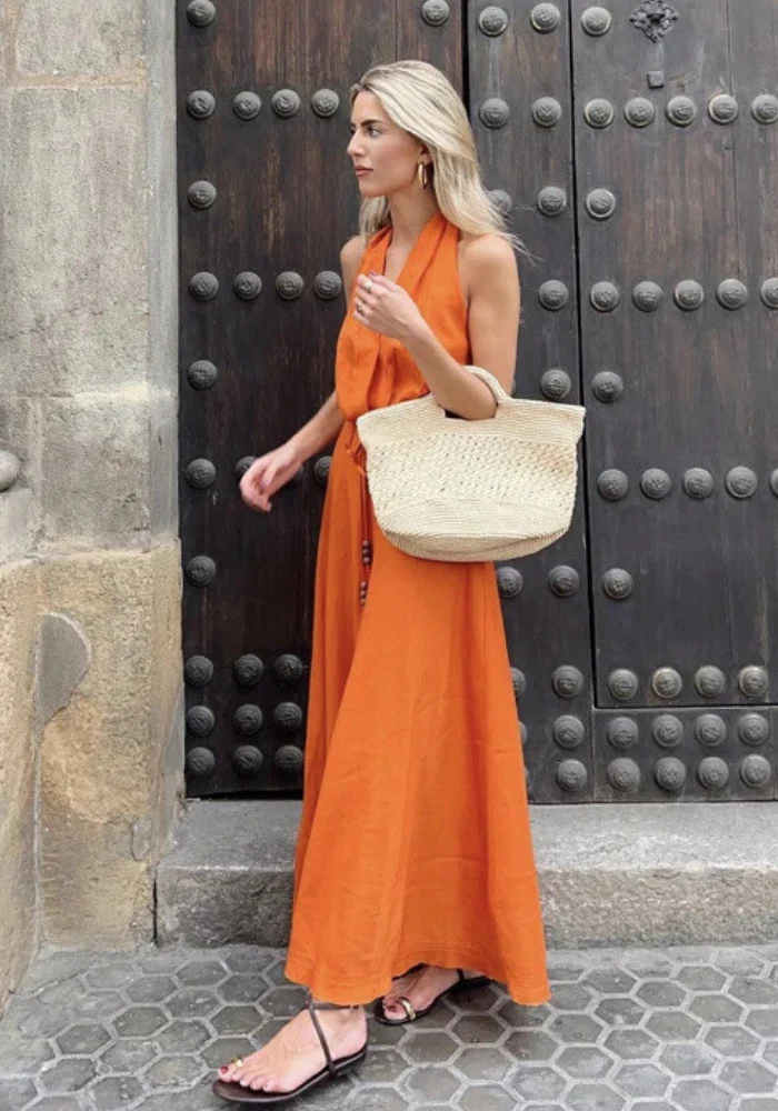 Robe orange brûlé terracotta – Image 4