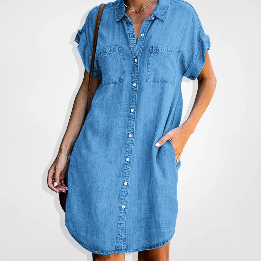 Ysaline - Robe En Denim Avec Fermeture Boutonnée Et Style Décontracté – Image 4