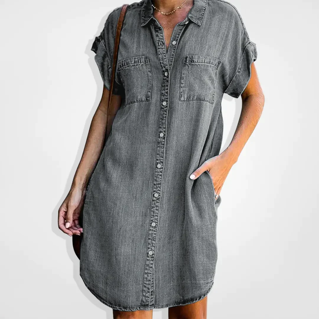 Ysaline - Robe En Denim Avec Fermeture Boutonnée Et Style Décontracté – Image 3
