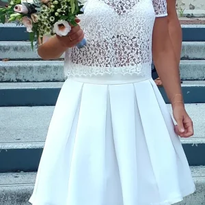 Seconde Main - Ensemble Jupe Turbulente et Top Ancienne Polyvalente C31 - L'Amusée