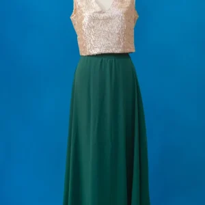 Seconde Main - Jupe indispensable longue verte 20 - L'Amusée