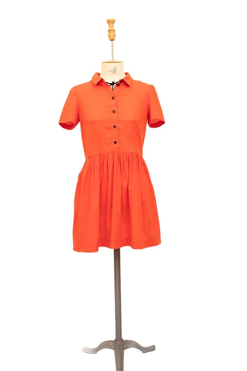 Seconde Main - La robe chemise orange 71 - L'Amusée – Image 3