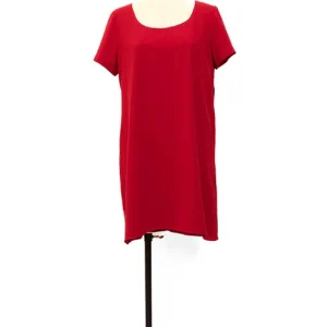 Seconde Main - La robe droite rouge col rond 74 - L'Amusée