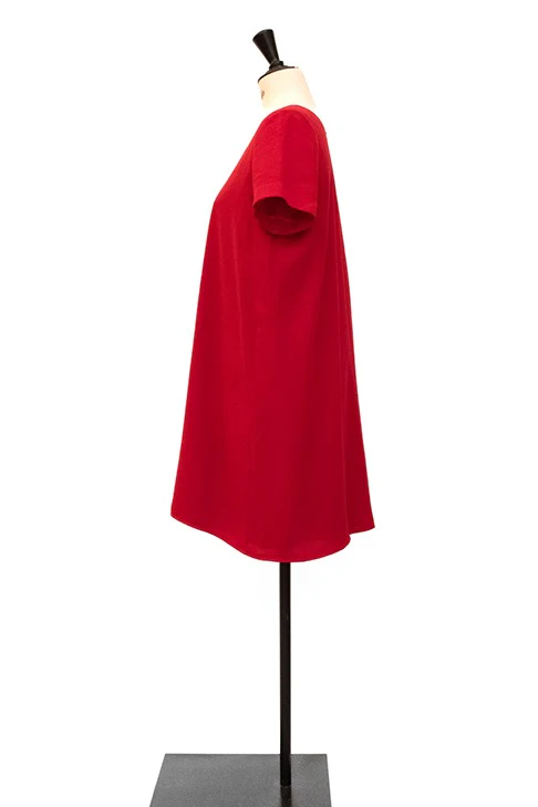 Seconde Main - La robe droite rouge col rond 74 - L'Amusée – Image 5