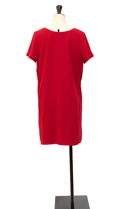 Seconde Main - La robe droite rouge col rond 74 - L'Amusée – Image 6