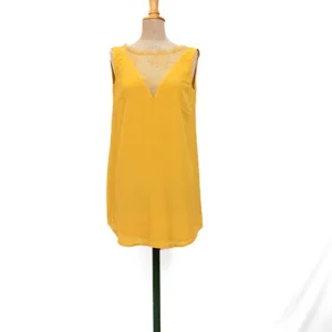 Seconde Main - Robe avec dentelle jaune 87 - L'Amusée