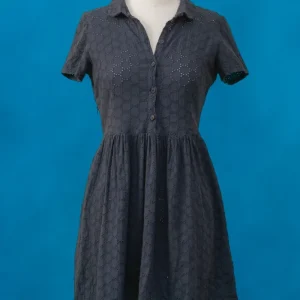 Seconde Main - Robe chemise dentelle bleu marine 12 - L'Amusée