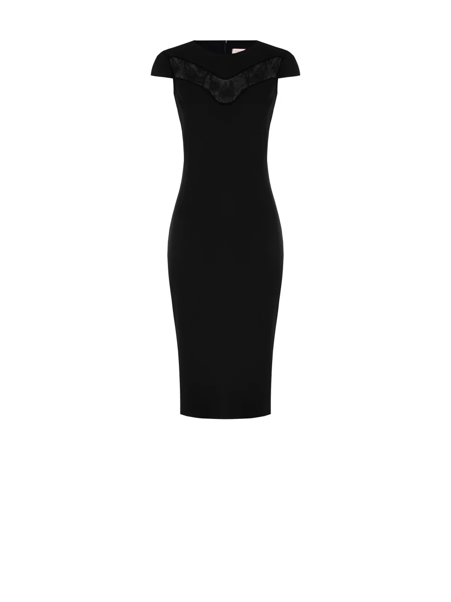 Tubino Nero con Carré in Pizzo – Image 6