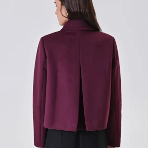 Cappotto Bordeaux in Velour misto Viscosa