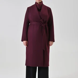 Cappotto curvy a Vestaglia bordeaux