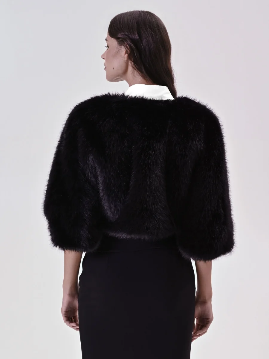 Coprispalle effetto Pelliccia Nera – Image 6