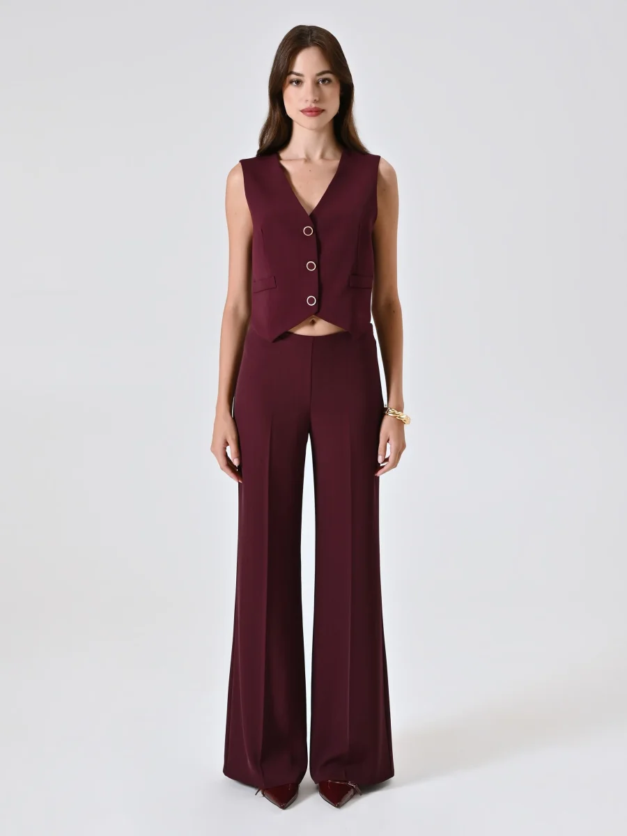 Gilet Bordeaux con Riga Nera – Image 5