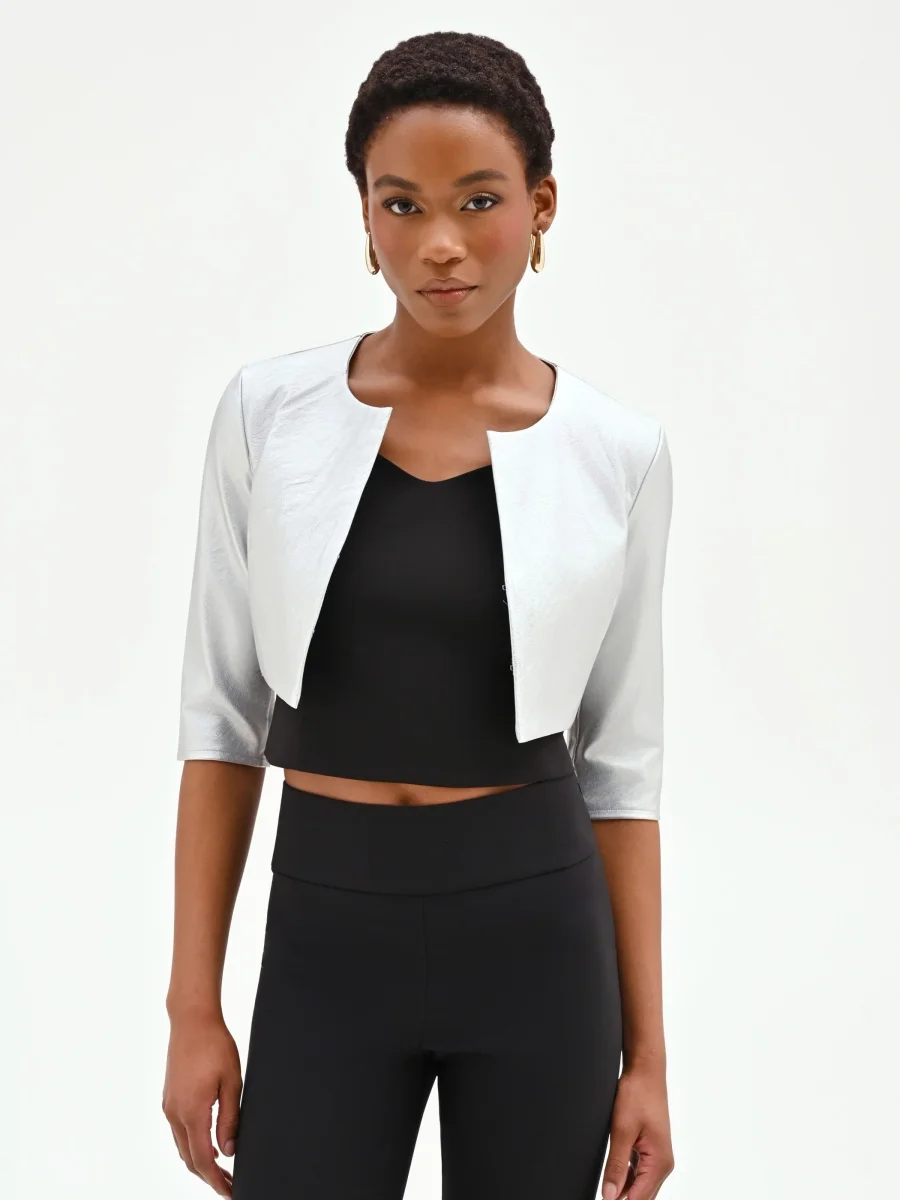 Coprispalle bolero argento metallizzato – Image 5