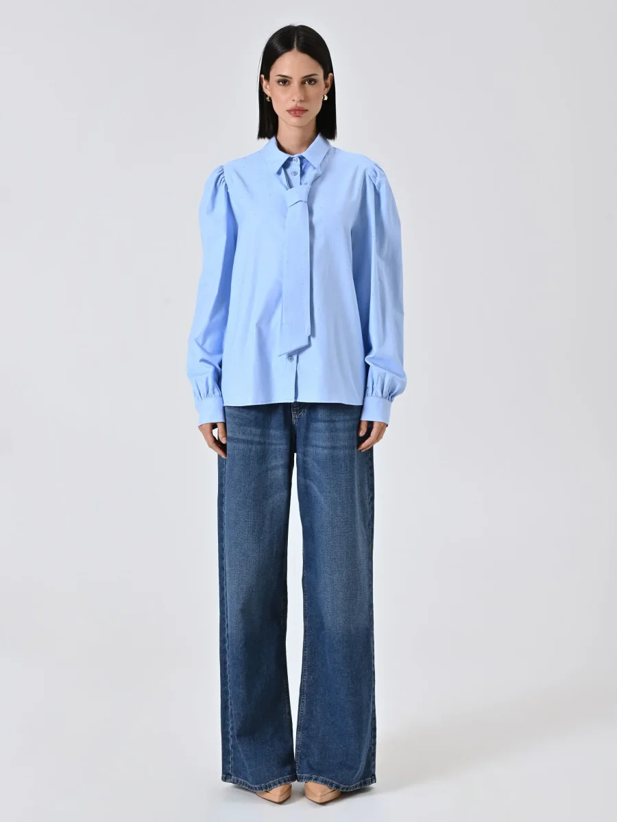 Camicia Micro Strass con Fiocco – Image 3