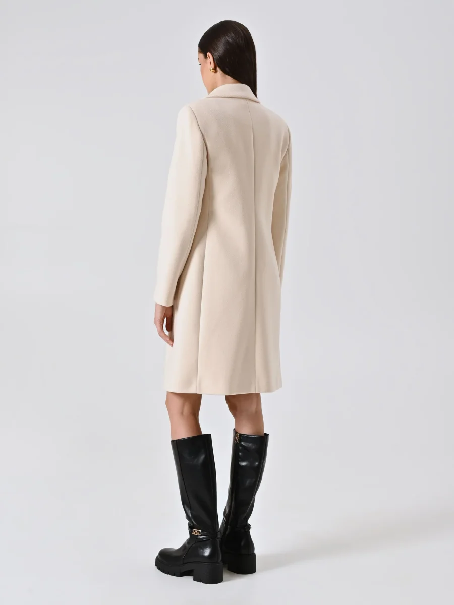 Cappotto Beige Chiaro Midi in Velour – Image 5