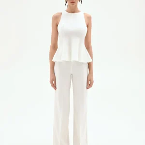 Top panna bianco con baschina