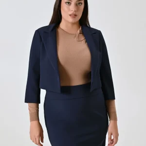 Giacca Corta Curvy Blu
