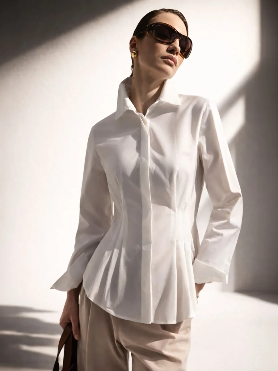 Camicia bianca con baschina – Image 7