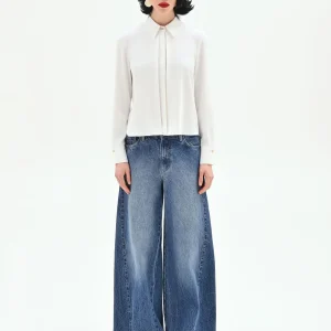 Camicia panna bianco dalla linea fluida