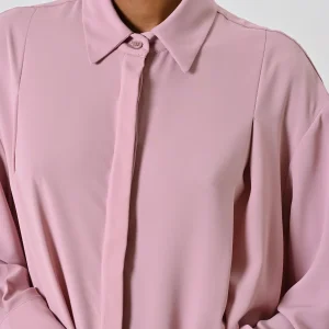 Camicia Rosa con Bottoni Ricoperti