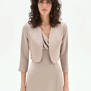 Coprispalla in raso tortora beige