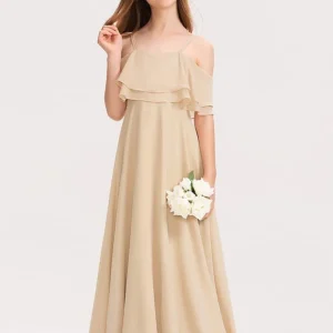 Robe Demoiselle D'Honneur Satin Champagne