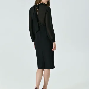 Tubino Nero con Fibbia Geometrica