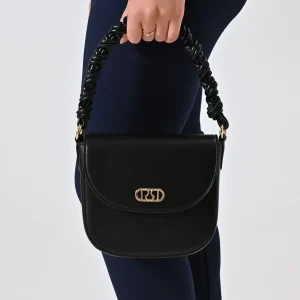Borsa Nera con Manico Arricciato