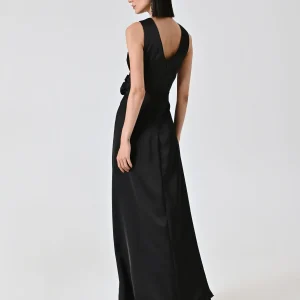 Abito Lungo in Raso Nero