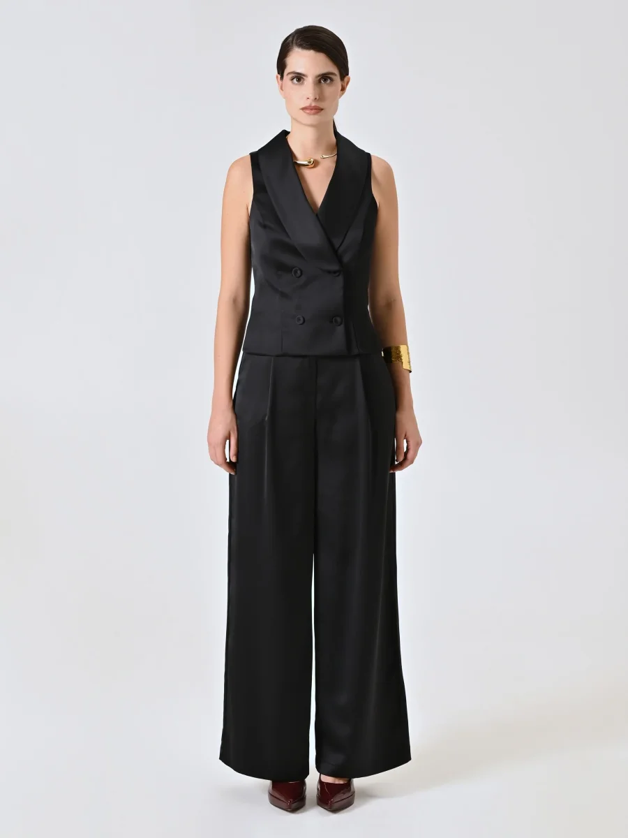 Gilet Nero in Raso – Image 2