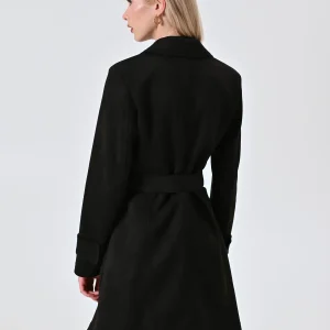 Trench Nero effetto Camoscio