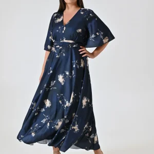 Abito Curvy Blu stampa Floreale