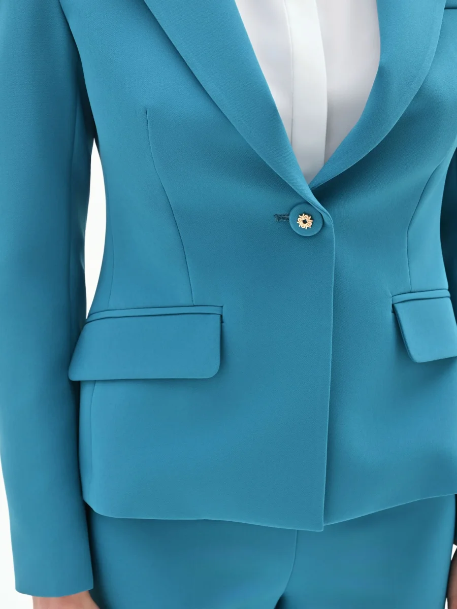 Giacca monobottone in blu ottanio – Image 5