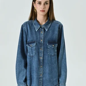 Camicia in Denim Lavaggio Medio