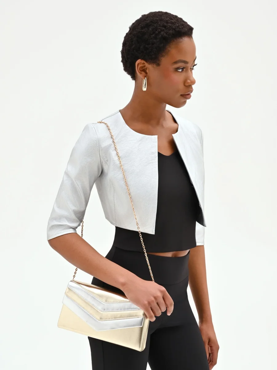 Coprispalle bolero argento metallizzato – Image 8