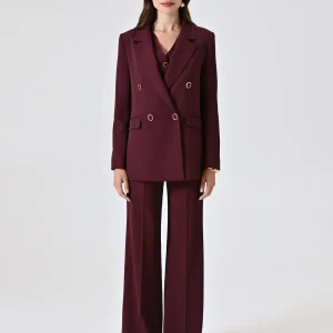 Giacca Bordeaux con Riga Nera