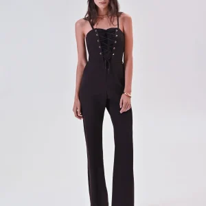 Tuta Nera Bustier con Lacci