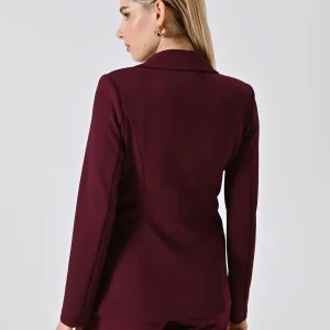 Giacca Doppiopetto in Scuba Mano Crepe Bordeaux