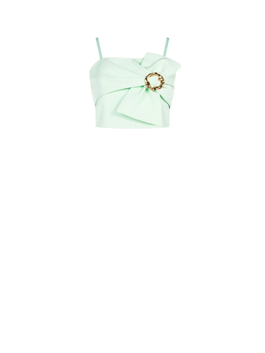 Top crop verde menta con fibbia decorativa – Image 7