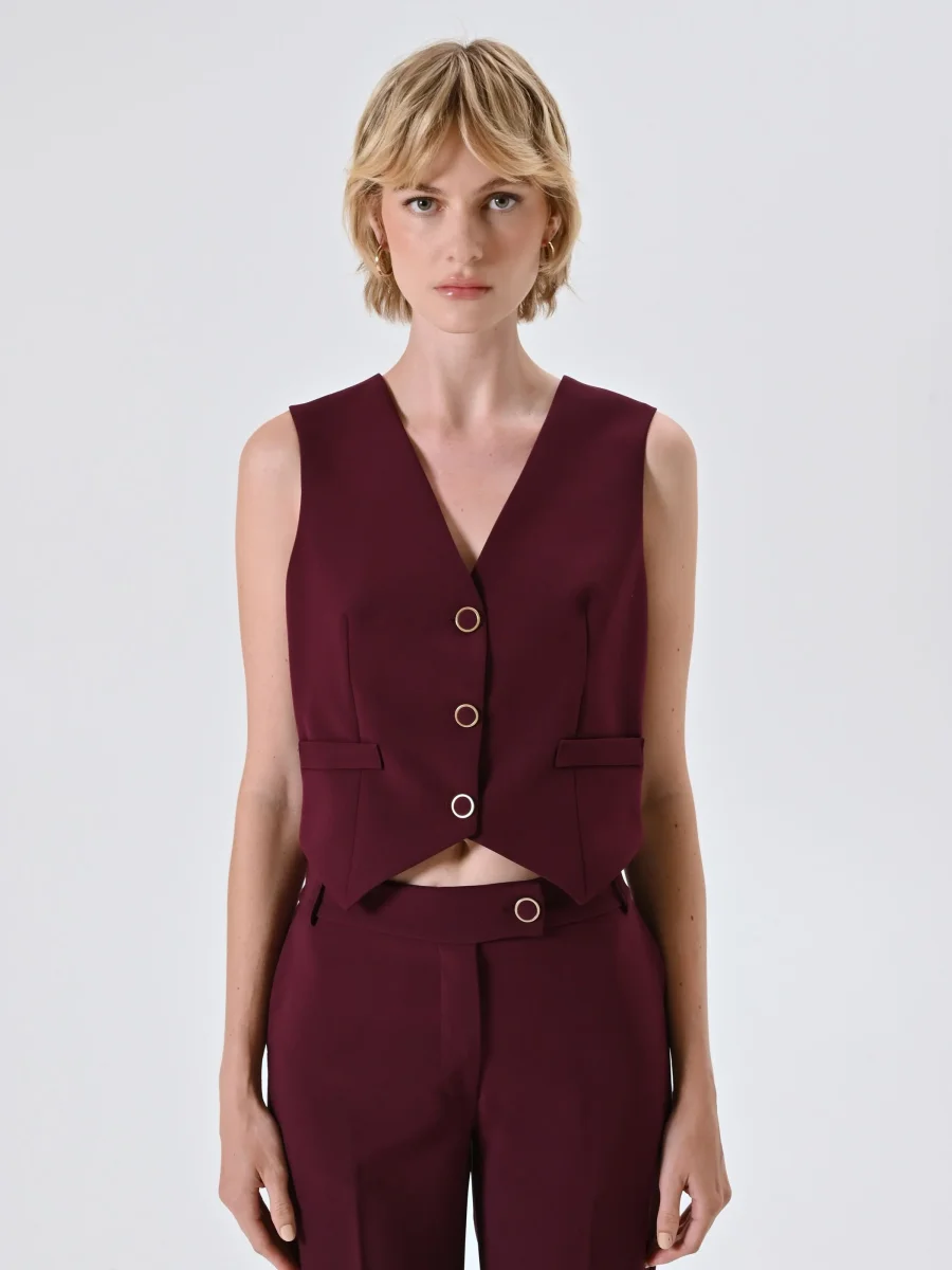 Gilet in Tessuto Tecnico Bordeaux – Image 5