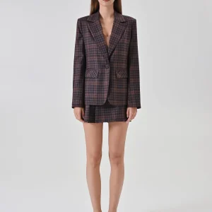 Giacca Check Bordeaux