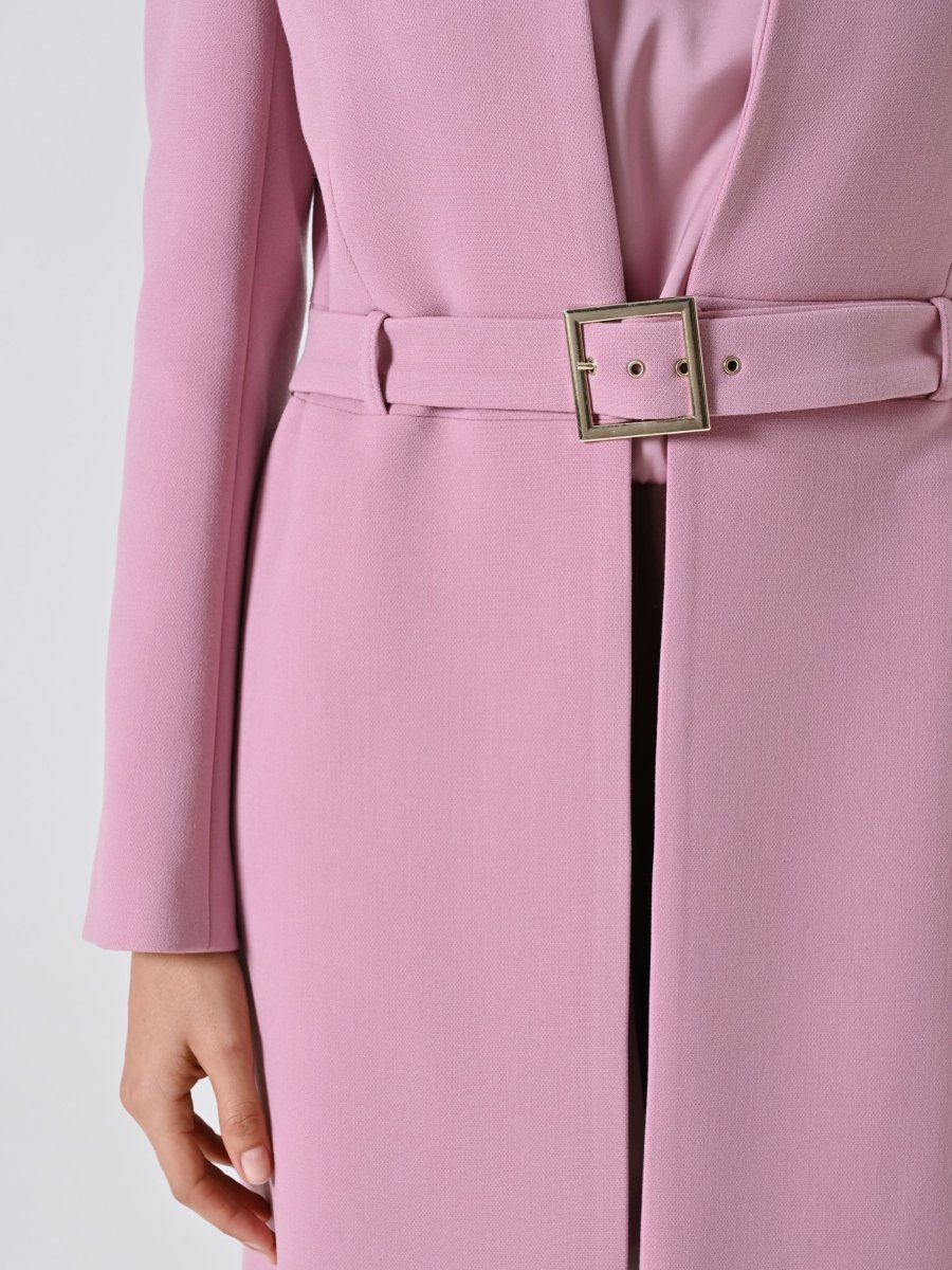 Spolverino Rosa Malva con Fibbia Geometrica – Image 3