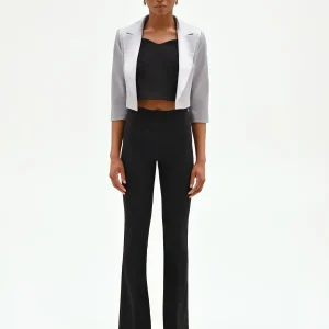 Giacca corta argento in raso