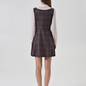 Abito Blusa Check Bordeaux